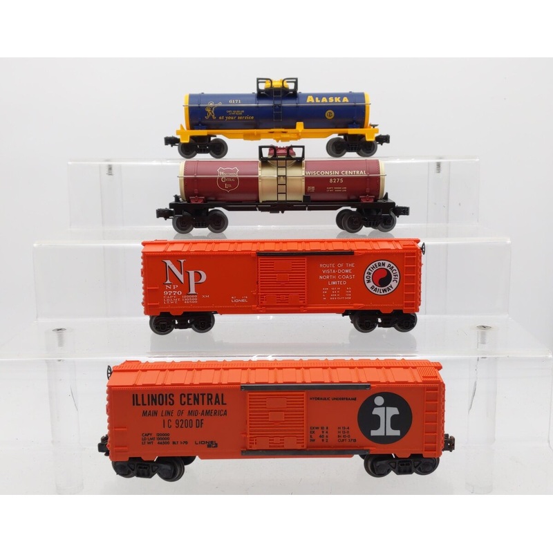 Lionel O Assorted Freight Cars: 9770, 9200, 6171, 8275 [4] VG