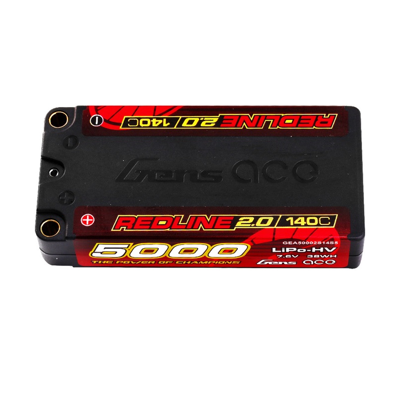 Gens Ace GEA50002S14S5 5000mAh 2S 7.6V 140C HardCase HV Redline 2.0 Lipo Battery