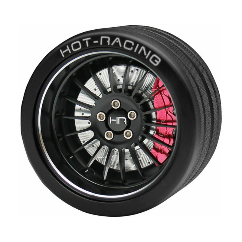 Hot Racing SW49ET01 Black 18 Spoke 6061 Steering Wheel NB4