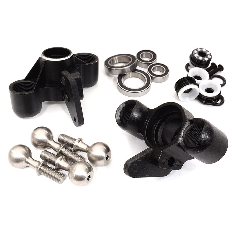 Integy C32602BLACK 1:8 Alloy Machined Steering Blocks with Bearings