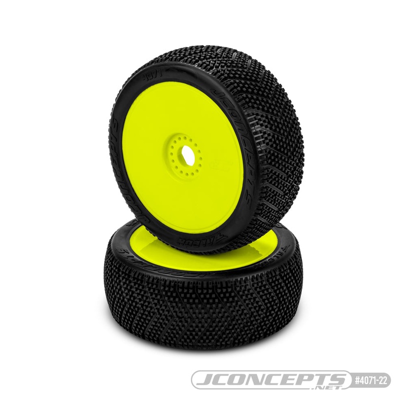 Jconcepts 4071-22 1:8 Falcon Buggy Pre-mounted Tires on Yellow Wheels