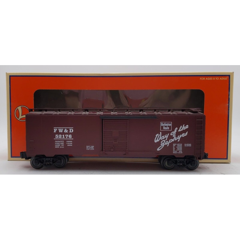 Lionel 6-52176 O Gauge FW&D Burlington Boxcar #52176 LN/Box