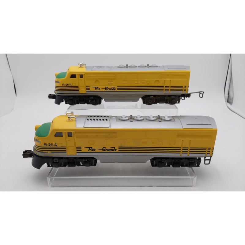 Lionel 6-8464 & 6-8465 O Gauge Rio Grande F3 AA Powered Diesel Locomotive Set EX