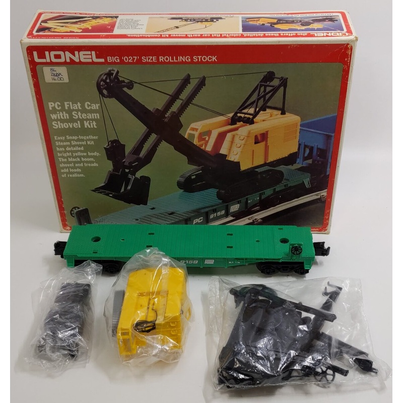 Lionel 6-9158 O Gauge Penn Central Flatcar w/ Steam Shovel Kit NIB