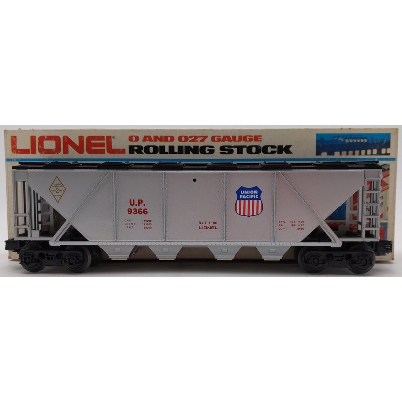 Lionel 6-9366 O Gauge Union Pacific Covered 4-Bay Hopper #9366 EX/Box