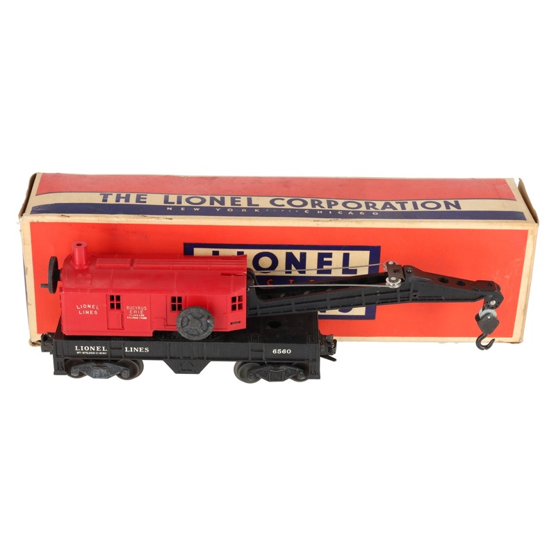 Lionel 6560 Vintage O Lionel Lines Bucyrus Erie Red Cab Crane Car – Type IV VG/Box