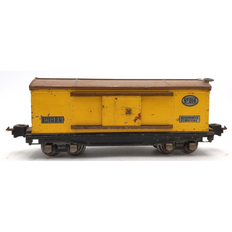 Lionel 814 Vintage O Prewar Yellow Brown Automobile Furniture Boxcar