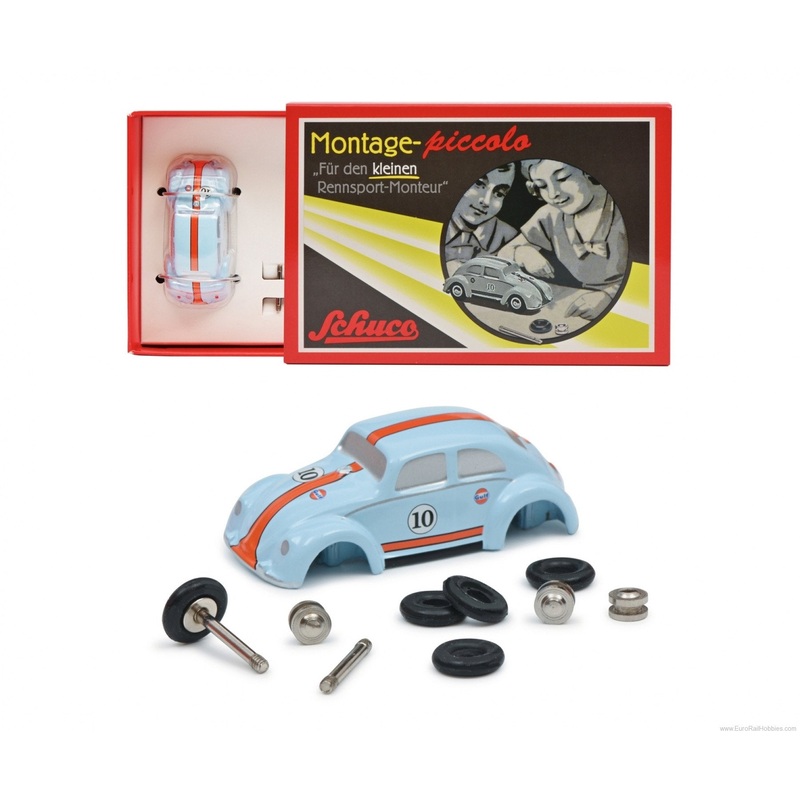 Schuco 450560700 1:90 Piccolo Gulf Racing Volkswagen Beetle Building Kit LN/Box