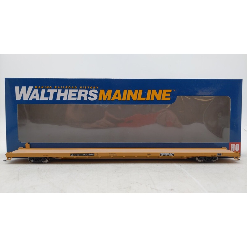 Walthers 910-5708 HO Trailer-Train 89′ Channel Side Flatcar JTTX #930264 EX/Box