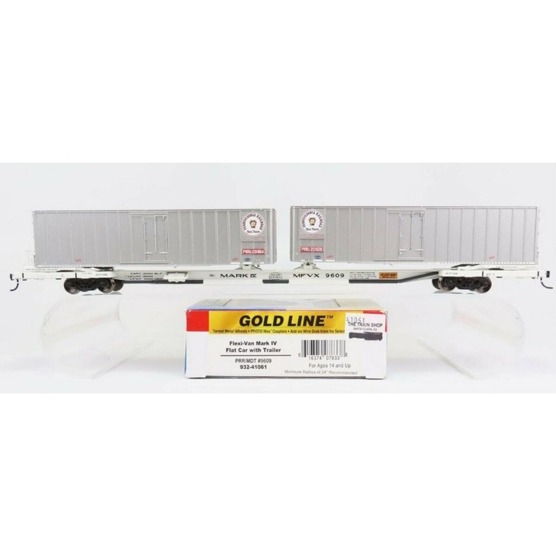 Walthers 932-41061 HO PRR/MDT Flexi-Van Mark IV Flat Car with Trailers NIB