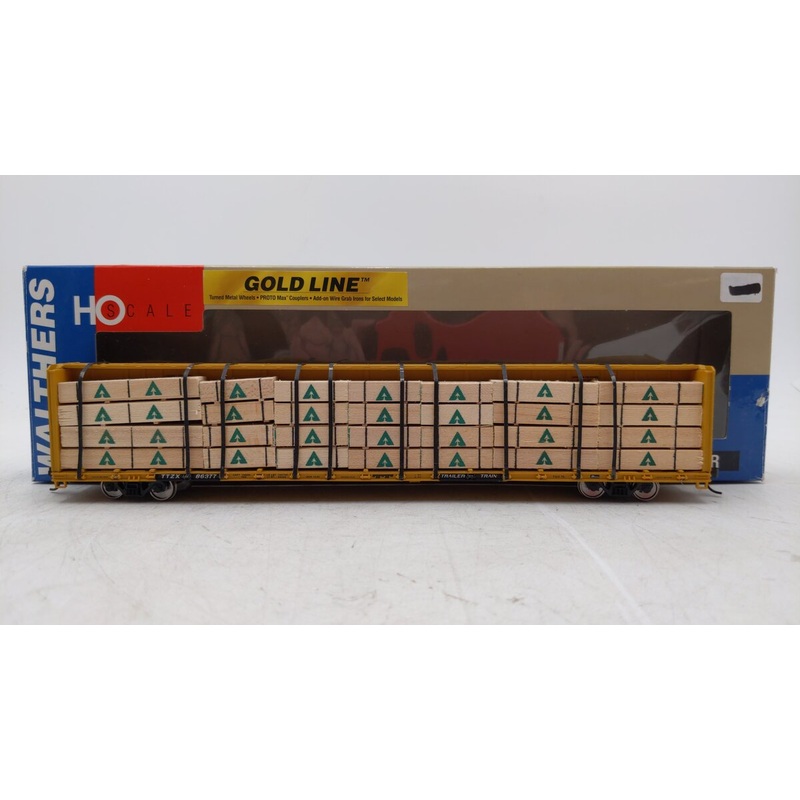 Walthers 932-4127 HO Scale Trailer Train 72′ Centerbeam Flat Car #86377 EX/Box