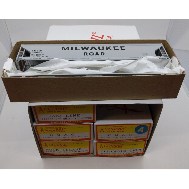 Accurail 22003 Milwaukee, Soo Line, GMO, CBQ, Rock Island, IL Cent Kit (6pk)