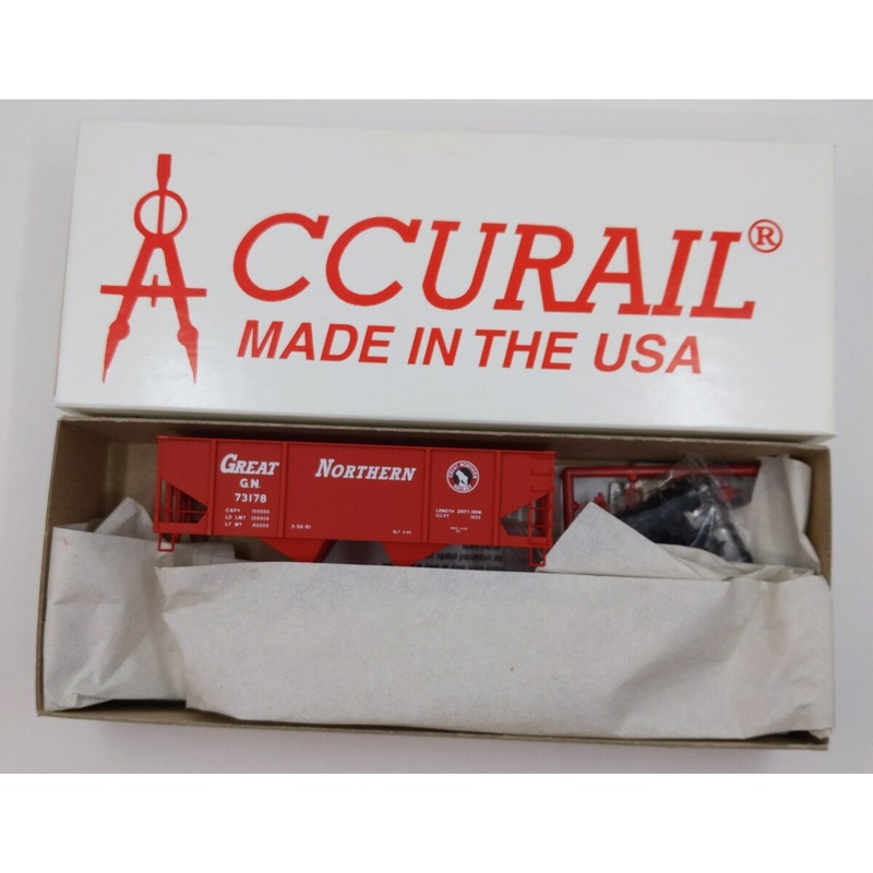Accurail 2352 HO Great Northern Red Canton Twin Hopper #73178