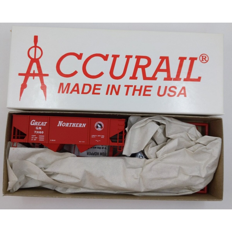 Accurail 2352 HO Great Northern Red Canton Twin Hopper Kit #73160