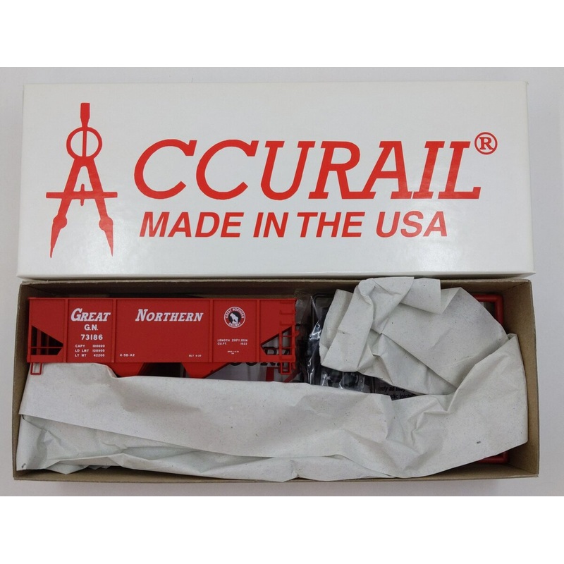 Accurail 2352 HO Great Northern Red Canton Twin Hopper Kit #73186