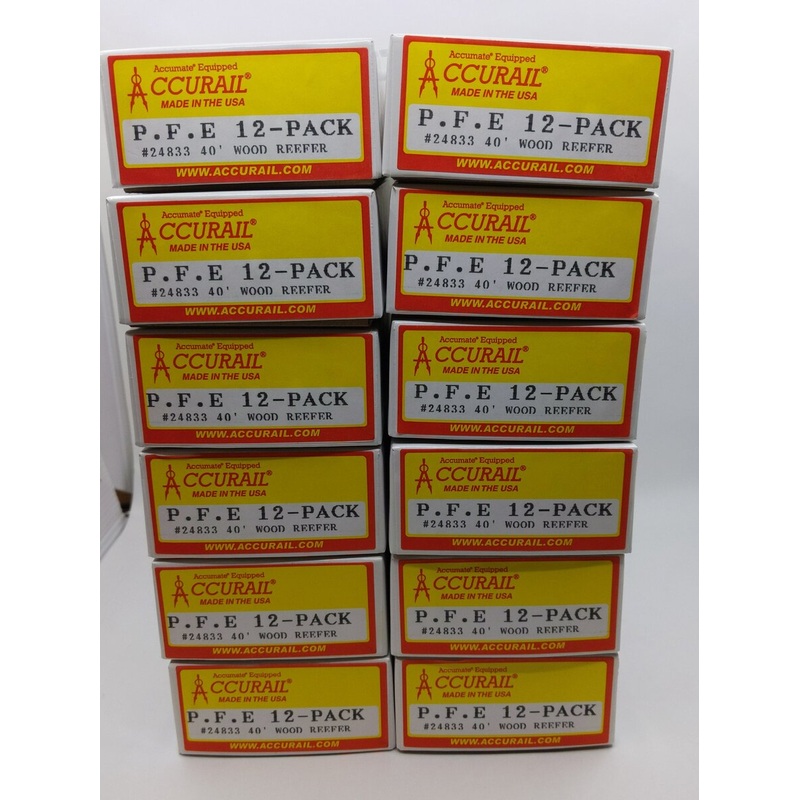 Accurail 24833 HO Pacific Fruit Express 40′ Reefer Boxcar Kit (12pk)