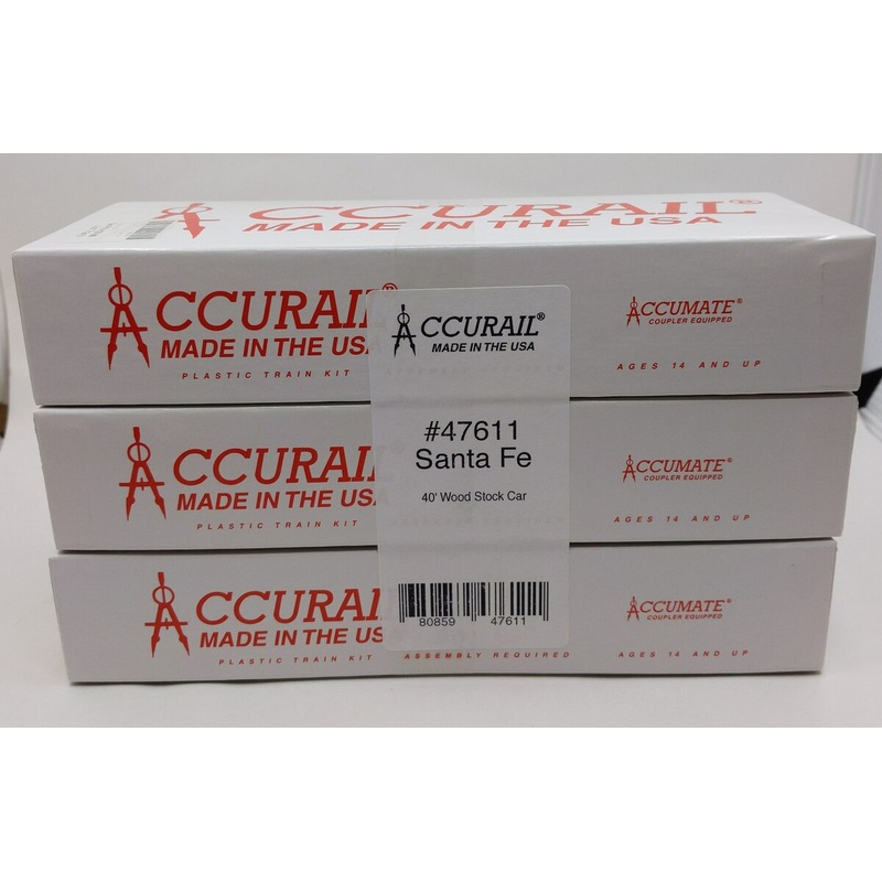 Accurail 4701.3 HO SF Wood Stock Car Kit #26510, 26479, 26384 (3pk)