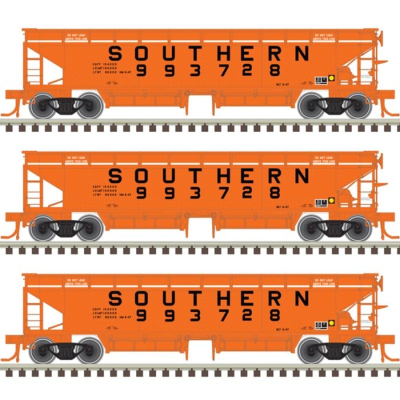 Atlas 20006808 HO Southern 70-Ton Hart Ballast Car (Set of 3)