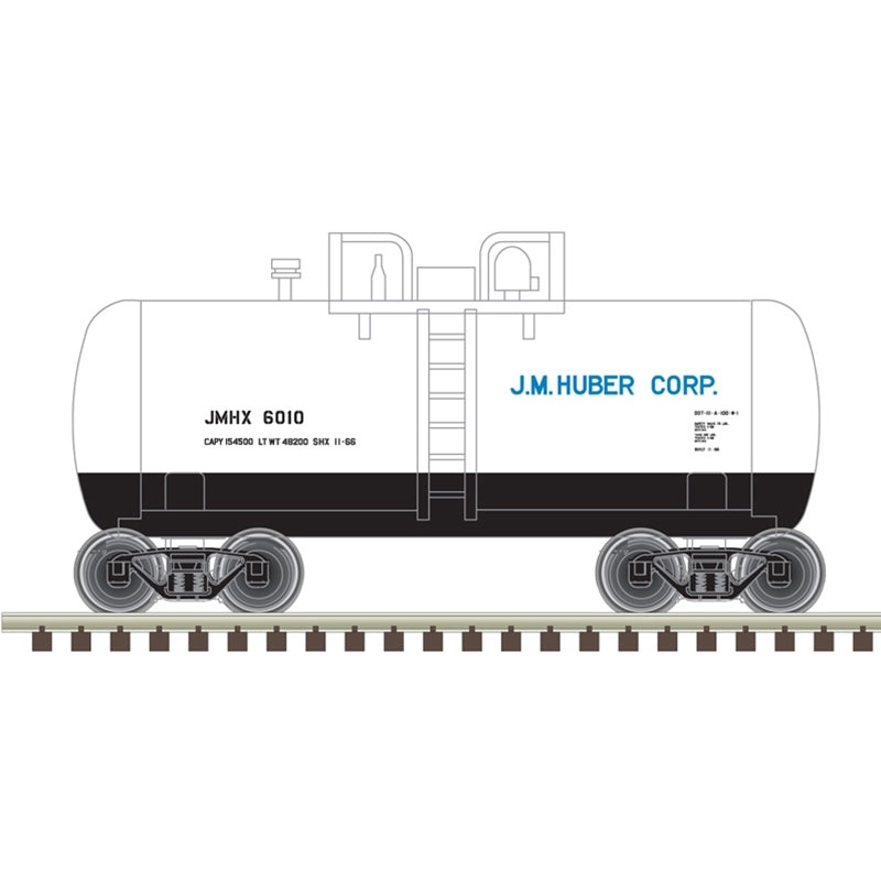 Atlas 50006880 N JM Huber JMHX Beer Can Shorty Tank Car #6010