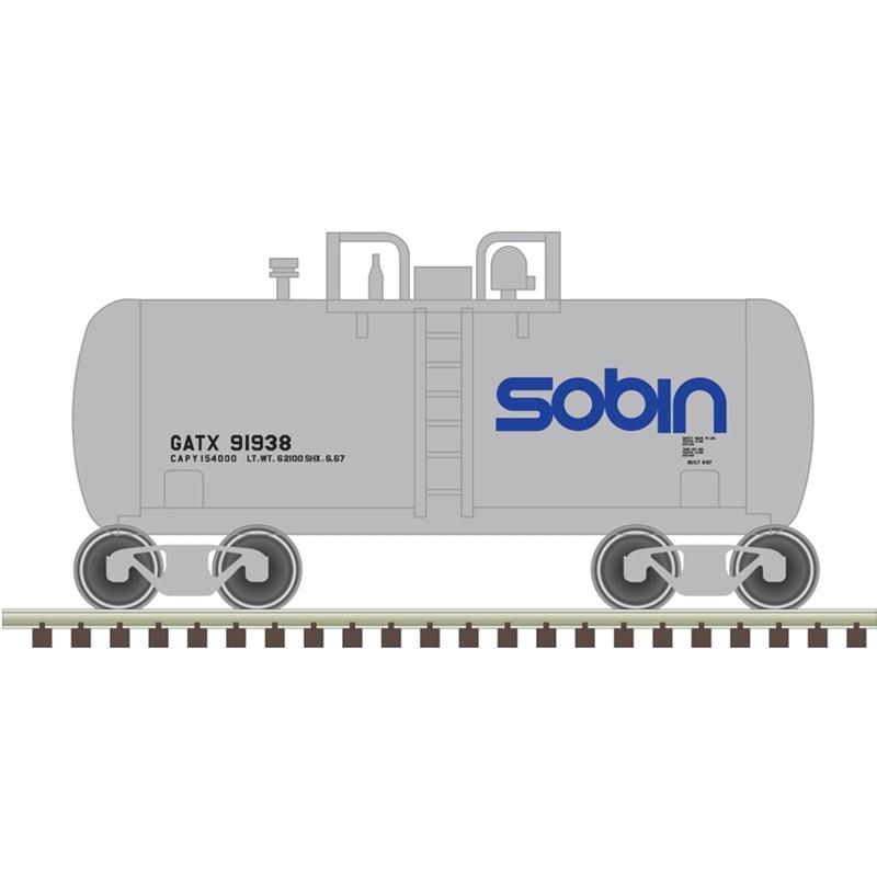 Atlas 50006883 N Sobin GATX Beer Can Shorty Tank Car #91933