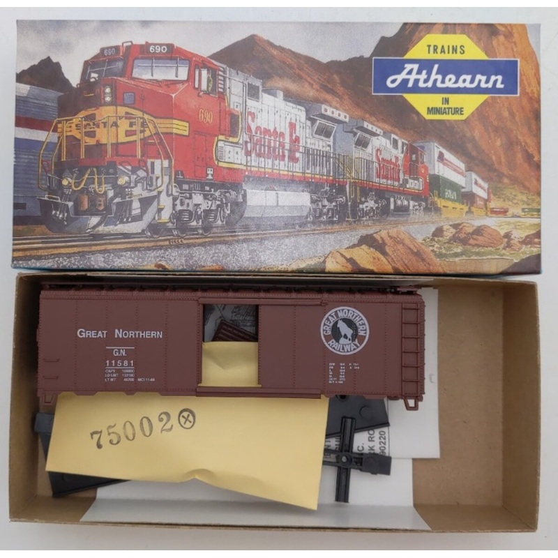 Athearn 5007 HO Great Northern 40′ AAR Boxcar STEAM # 11581 Kit