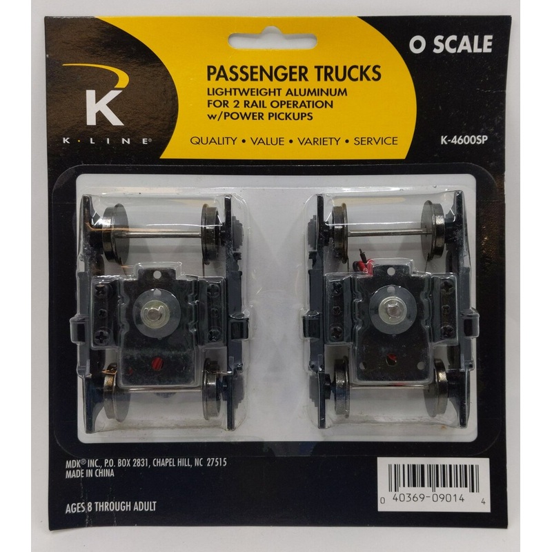 K-Line K-4600SP O Scale Aluminum Metal 2-Rail Passenger Trucks