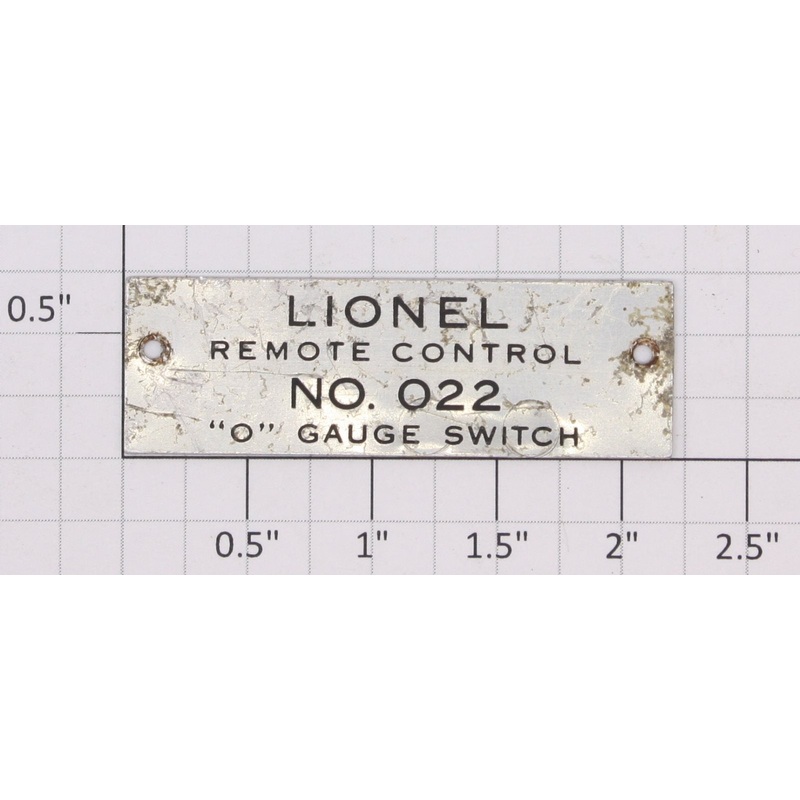 Lionel O22-34 O22 Track Switch Nameplate