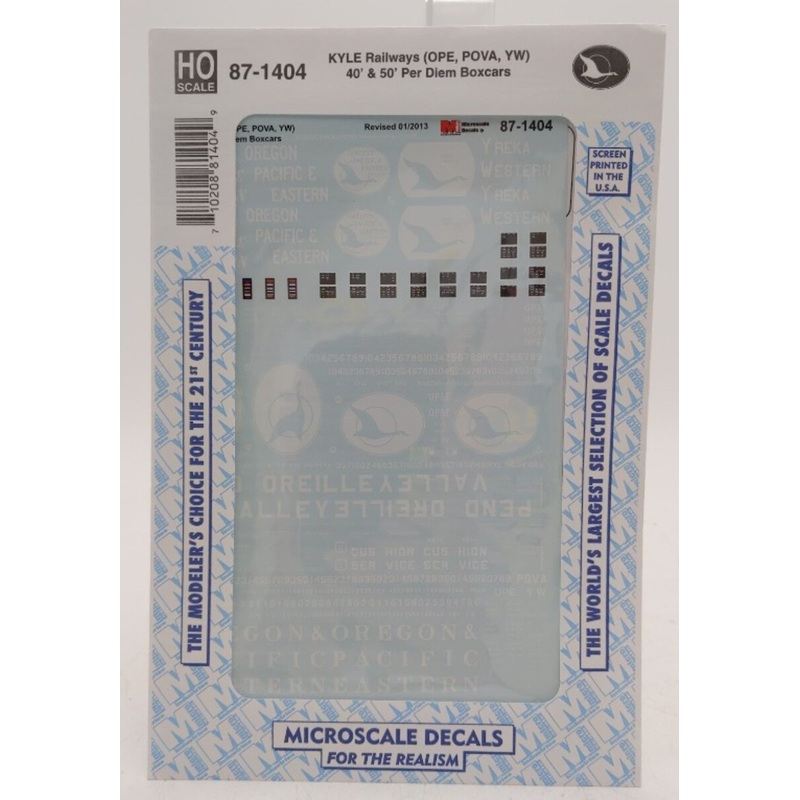 Microscale 87-1404 HO KYLE Railways (OPE, POVA, YW) 40′ & 50′ Per Diem Boxcars