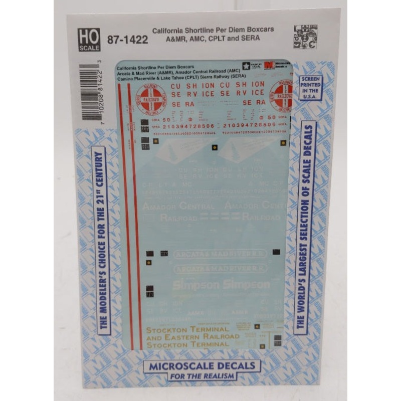 Microscale 87-1422 HO California Shortline Per Diem Boxcars Decal Sheet