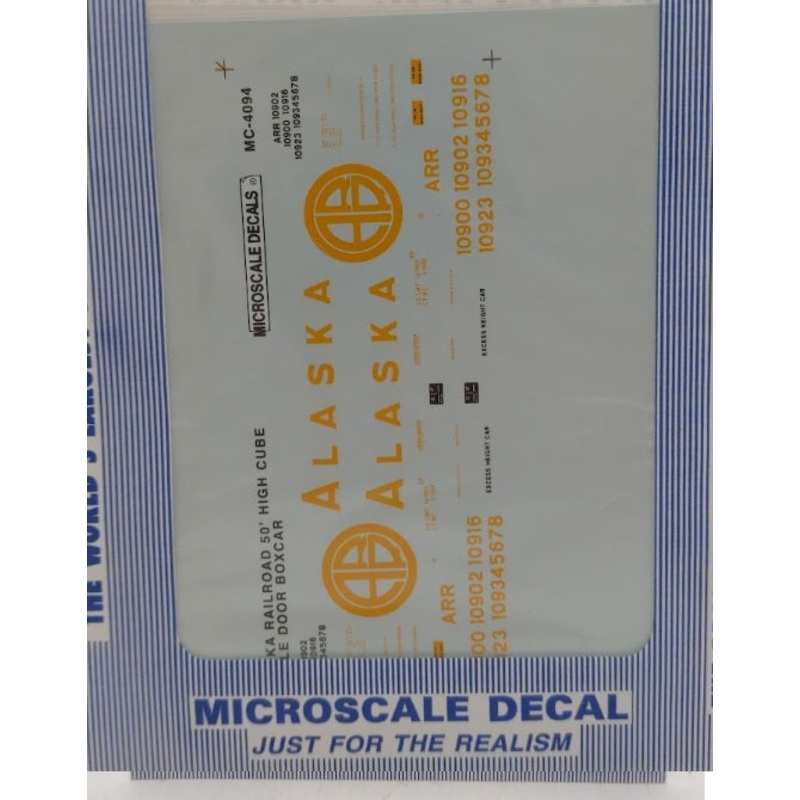 Microscale MC-4094 HO Alaska Railroad 50 Hi Cube Box Car (1993+) Decals