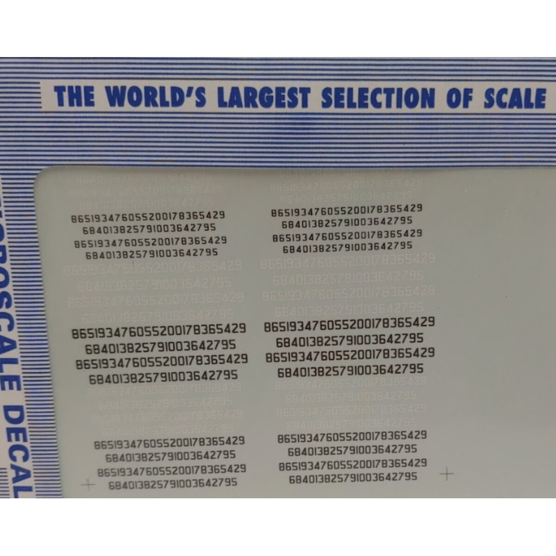 Microscale MC-4131 HO Number Board Numbers EMD Square 1960+ Decal Sheet