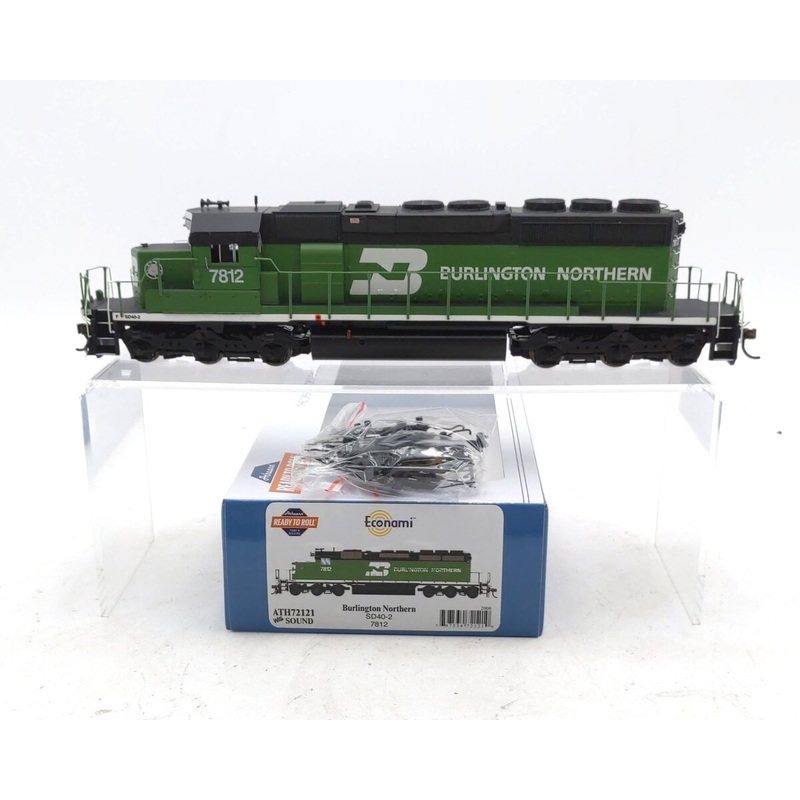 Athearn 72121 HO Scale Burlington Northern SD40-2 Diesel w/DCC & Sound #7812 EX/Box