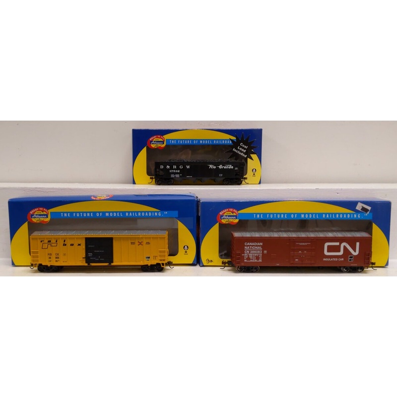 Athearn Assorted HO Scale Freight Car: #17532, 7050, 286083 [3] LN/Box