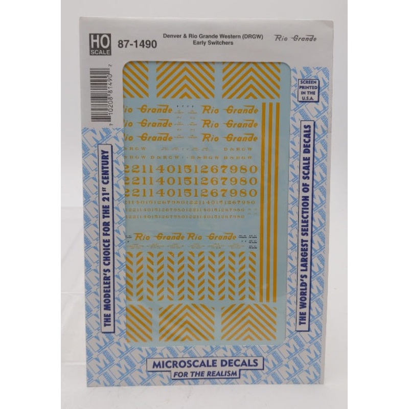Microscale 87-1490 HO Denver & Rio Grande Western (DRGW) Early Switchers Decal