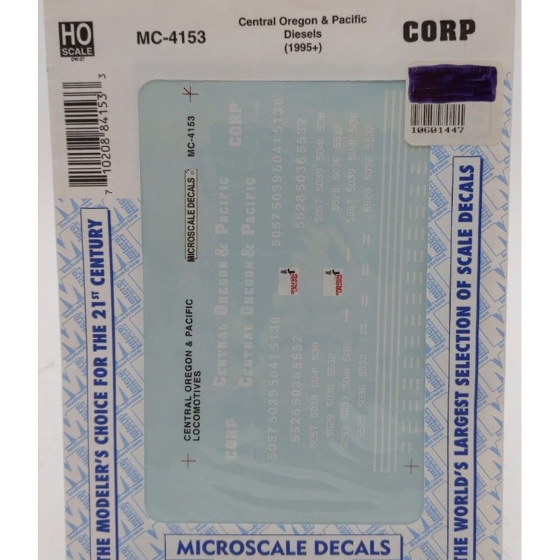 Microscale MC-4153 HO Central Oregon & Pacific Diesels (1995+) Decal Sheet