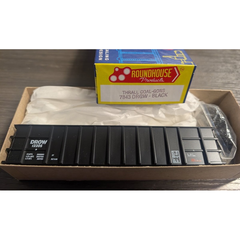 Roundhouse 7843 HO Scale Black Thrall Coal-Gons D&RGW #13306 Kit