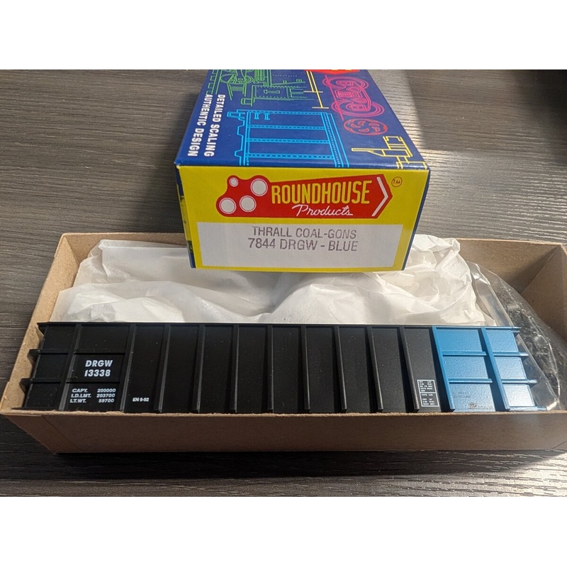 Roundhouse 7844 HO Scale Blue D&RGW Thrall Coal-Gondola #13338 Kit