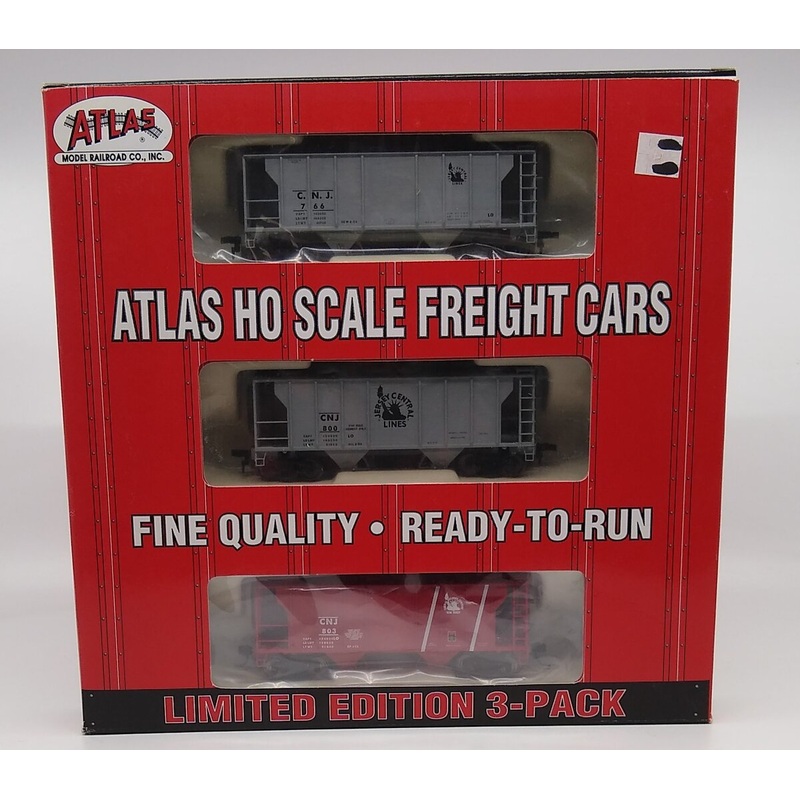 Atlas 1101 HO Jersey Central PS-2  2-Bay Covered Hoppers (Set of 3) LN/Box