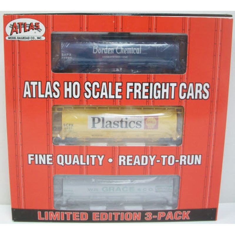 Atlas 1121 3-Pack Cylindrical Hopper Cars LN/Box