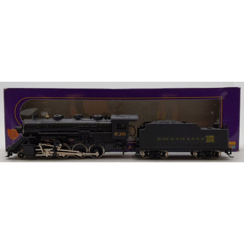 IHC M9550 HO Custom 2-8-0  Lackawanna Steam Locomotive & Tender #738 EX/Box