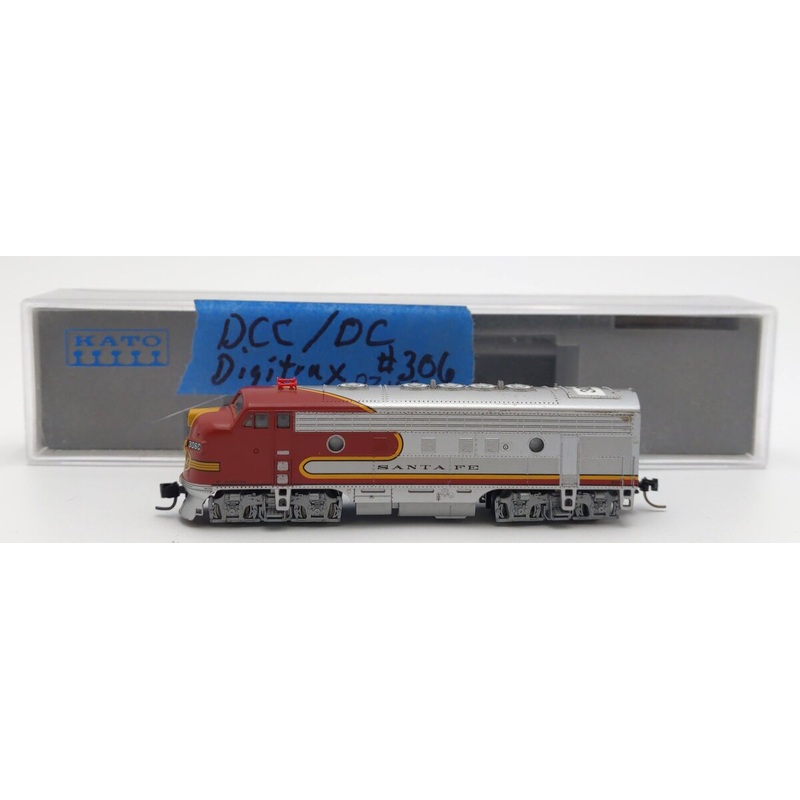 Kato 176-2121 N Santa Fe Warbonnet EMD F7A Diesel Locomotive #306C w/DCC EX/Box