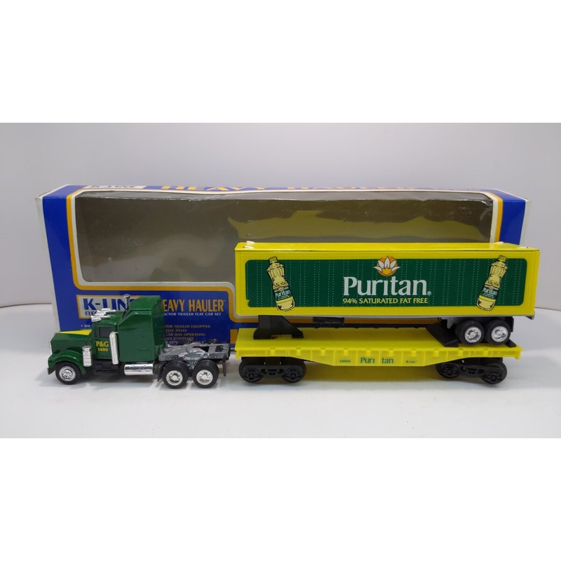 K-Line K22050 Puritan Flatcar w/Tractor Trailer EX/Box