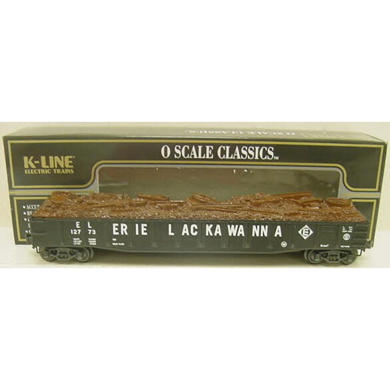 K-Line K652-1531 O Gauge Erie Lackawanna Gondola w/Scrapload #12773 LN/Box
