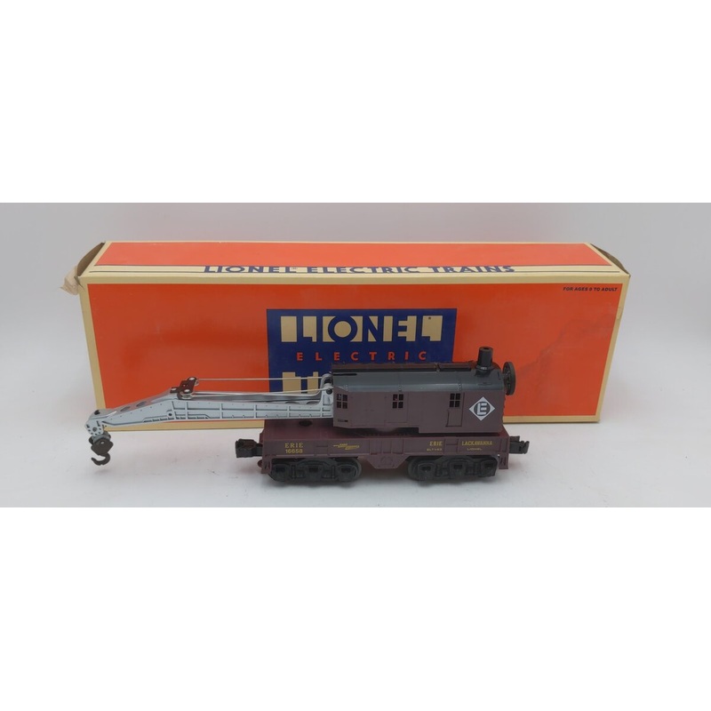 Lionel 6-16658 O Gauge Erie Lackawanna 6- Wheel Crane Car EX/Box