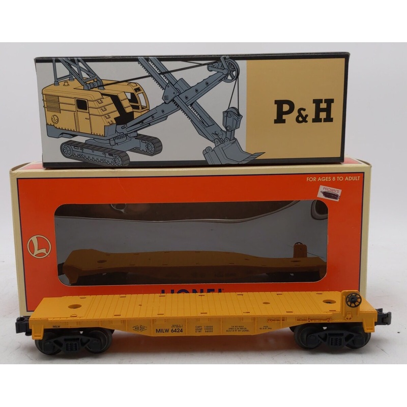Lionel 6-16978 O Gauge Milwaukee Road Flatcar with P&H Power Shovel Model Kit LN/Box