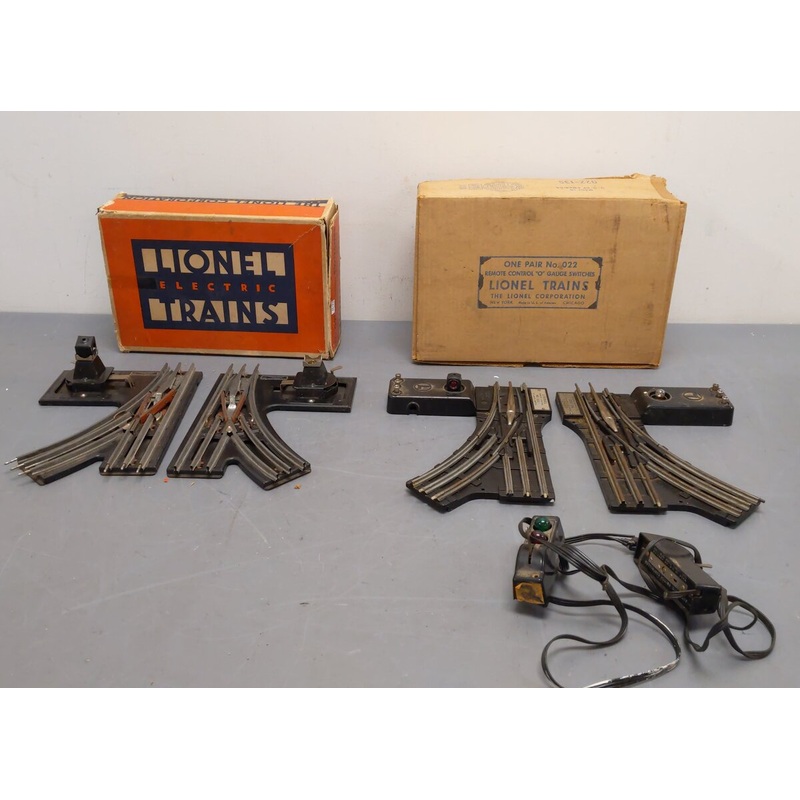 Lionel Vintage 022 & 021 LH & RH Switch Turnout Pairs [2]/Box