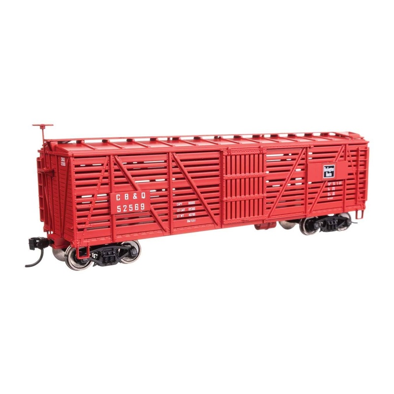 Walthers 910-41453 HO CBQ 40′ Wood Stock Car Ready to Run #52569