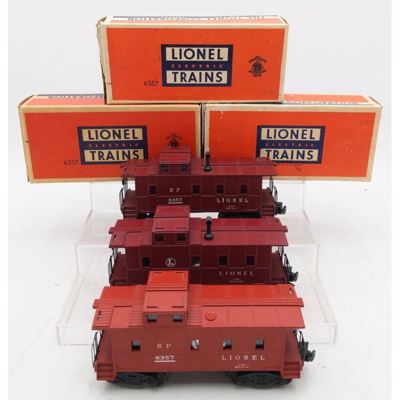 Assorted Lionel 6357 Vintage O Gauge Lionel Lighted Cabooses [3] VG/Box