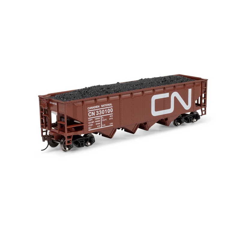 Athearn ATH-1575 HO Canadian National 40′ 4-Bay Offset Hopper with Load #330100