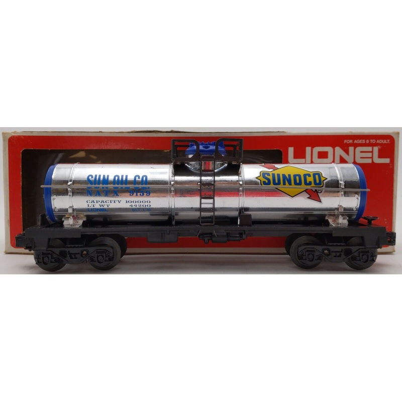 Lionel 6-9159 O Gauge Sunoco Chrome Single Dome Tank Car EX/Box